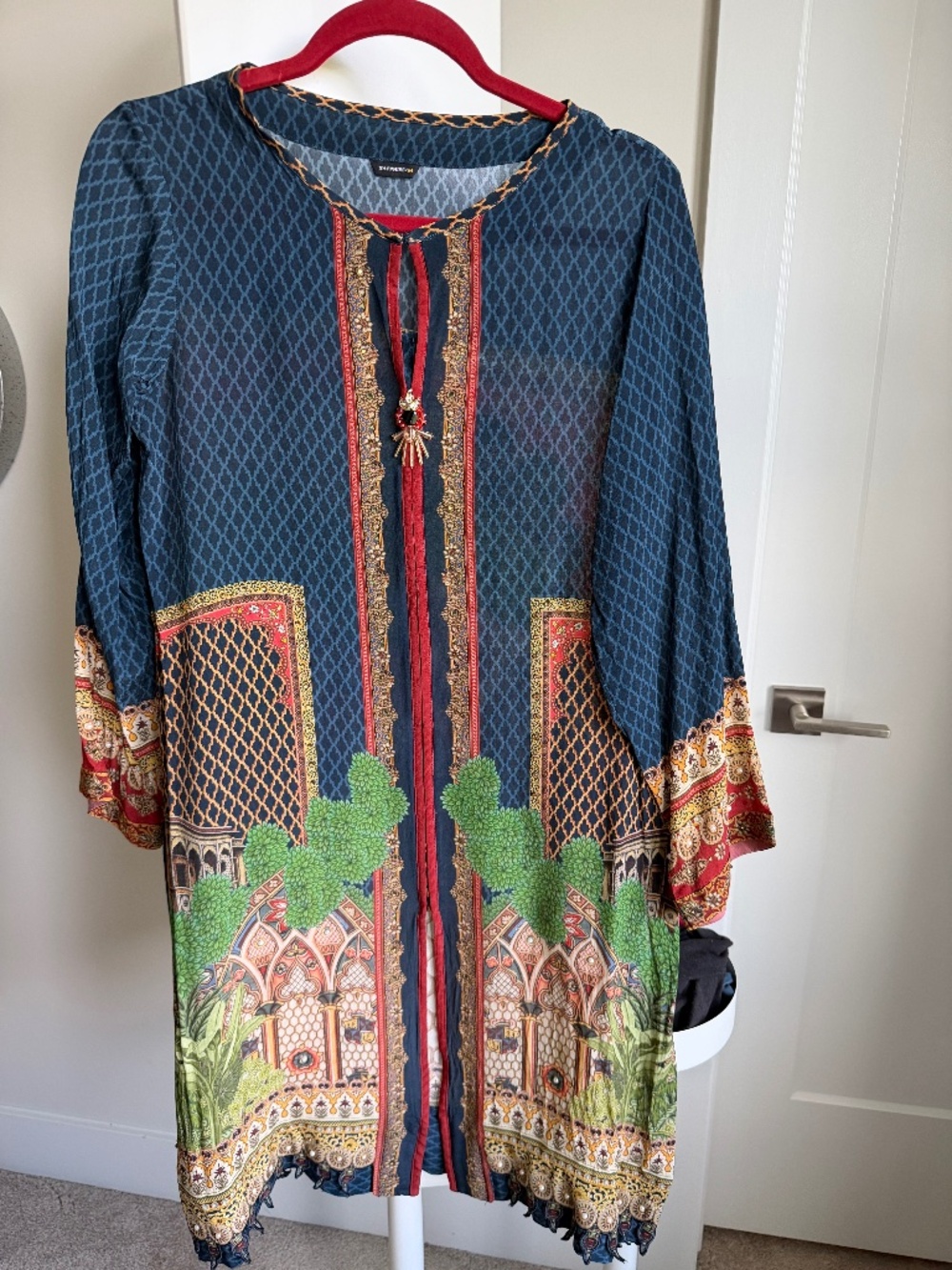 Sapphire Navy Silk Printed shirt